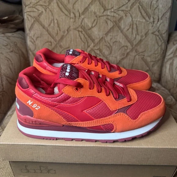 Diadora N92 Cherry Red Men's 9 Women’s 10.5 Running Classic Sneaker New‎
